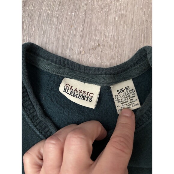 Vtg Embroidered Christmas Sweatshirt, Cardinal Snowy Pines, Wreath Cottagecore S - Picture 5 of 8